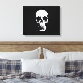 Zwart & Wit Schedel Pop Art Wrapped Canvas Afdruk (Insitu (Slaapkamer))