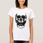 Zwart Wit Schedel Pop Artwork T-shirt (Voorkant)