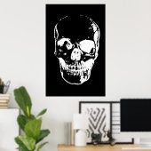 Zwart & Wit Schedel Poster Print - Schedel Posters (Thuiskantoor)