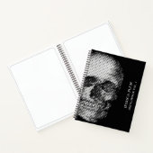Zwart wit schedel Schetsenboek voor kunstenaars Notitieboek (Binnen)