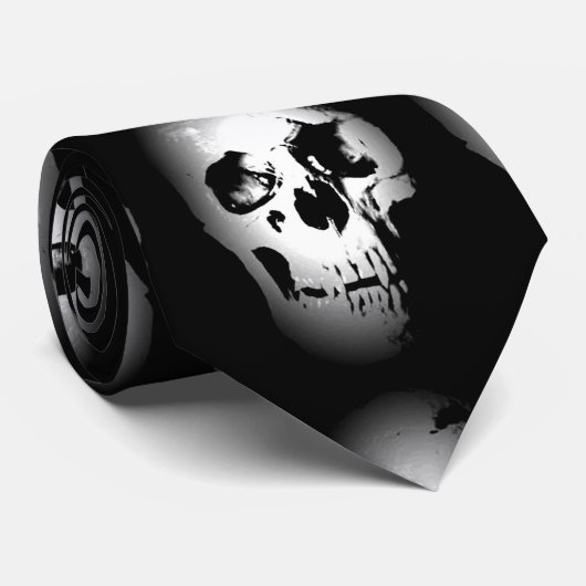 Zwart-wit schedel Stropdas (Opgerold)