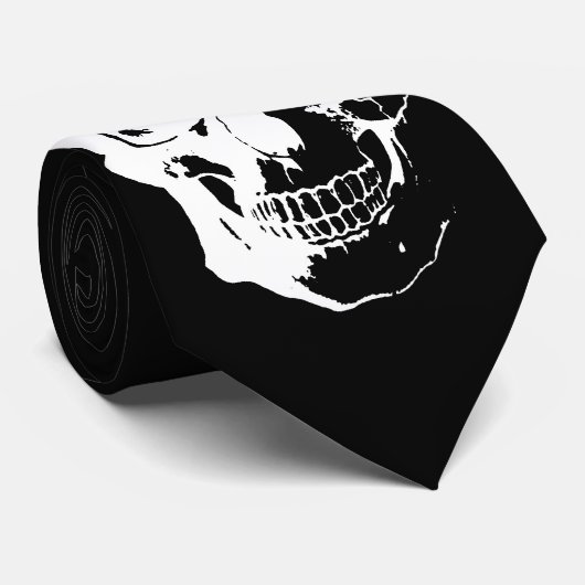 Zwart-wit schedel Stropdassen (Opgerold)