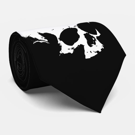 Zwart-wit schedel Stropdassen (Opgerold)