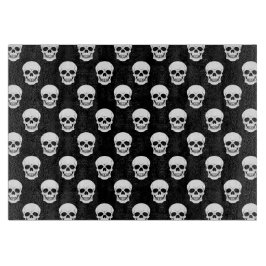 Zwart-wit schedelpatroon Halloween Snijplank