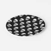 Zwart-wit schedelpatroon Spooky Halloween Papieren Bordje (Gekanteld)