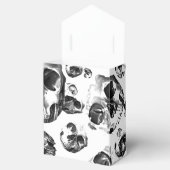 Zwart & Wit Schedels Skelet Schedel Kunst Patroon Bedankdoosjes (Geopend)