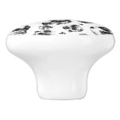 Zwart & Wit Schedels Skeleton Schedel Kunst Patroo Keramische Knop (Zijkant)