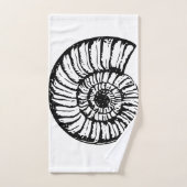 Zwart-wit schelp badhanddoekenset bad handdoek (Handdoek)