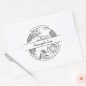 Zwart & Wit Schets Ananas Jam label (Envelop)