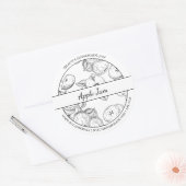 Zwart & Wit schets Apple Jam label (Envelop)