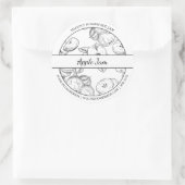 Zwart & Wit schets Apple Jam label (Tas)