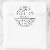 Zwart & Wit Schets Apricot Jam label (Tas)