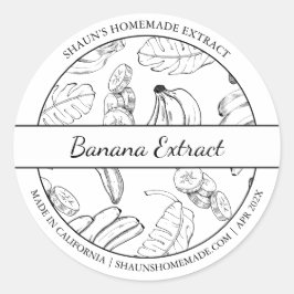 Zwart & Wit Schets Banaan Extract label