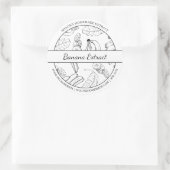 Zwart & Wit Schets Banaan Extract label (Tas)