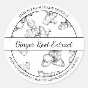 Zwart & Wit Schets Ginger Root Extract label