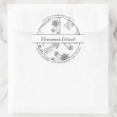 Zwart & Wit Schets Kaneel Extract label (Tas)