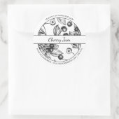 Zwart & Wit schets Kersenjam label (Tas)