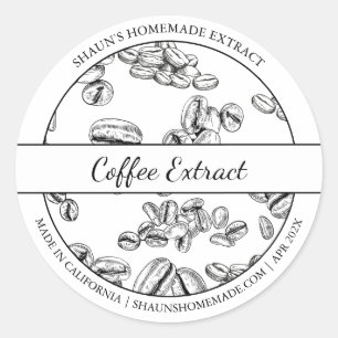 Zwart & Wit Schets Koffie Extract label