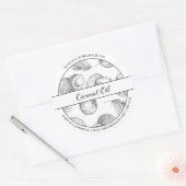Zwart & Wit Schets Kokosolie label (Envelop)
