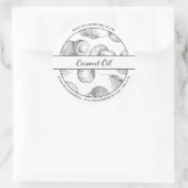 Zwart & Wit Schets Kokosolie label (Tas)