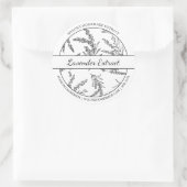 Zwart & Wit Schets Lavendel Extract label (Tas)