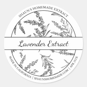 Zwart & Wit Schets Lavendel Extract label