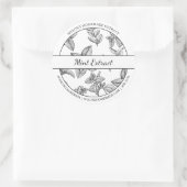 Zwart & Wit Schets Mint Extract label (Tas)