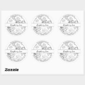 Zwart & Wit Schets Raspberry Jam label (Vel)