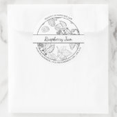 Zwart & Wit Schets Raspberry Jam label (Tas)