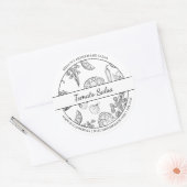 Zwart & Wit Schets Tomaat Salsa Label (Envelop)