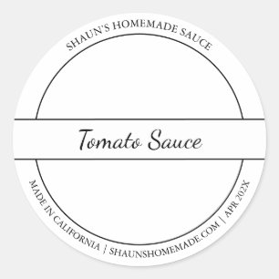 Zwart & Wit Schets Tomatensaus Label