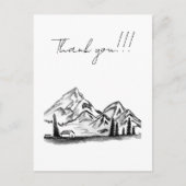 zwart-wit schets van bergen briefkaart (Voorkant)