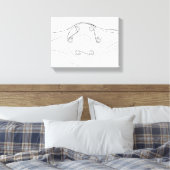 Zwart-wit schets van vliegtuigpropeller canvas afdruk (Insitu (Slaapkamer))