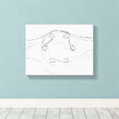 Zwart-wit schets van vliegtuigpropeller canvas afdruk (Insitu (Houten vloer))