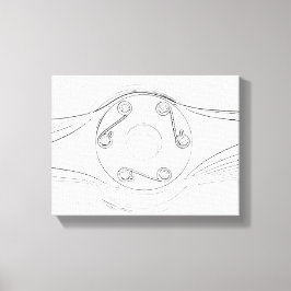 Zwart-wit schets van vliegtuigpropeller canvas afdruk