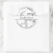 Zwart & Wit Schets Vanille Extract label (Tas)