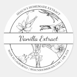 Zwart & Wit Schets Vanille Extract label