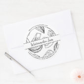 Zwart & Wit Schets Watermeloen Jam label (Envelop)