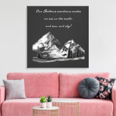 Zwart-wit schetsen bergscènes groenblijvend canvas afdruk (Insitu (Woonkamer))