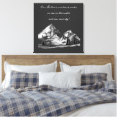 Zwart-wit schetsen bergscènes groenblijvend canvas afdruk (Insitu (Slaapkamer))