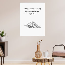 Zwart-wit schetsen op motto poster