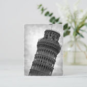 Zwart-wit scheve toren van Pisa Briefkaart (Staand voorkant)