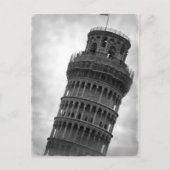 Zwart-wit scheve toren van Pisa Briefkaart (Voorkant)