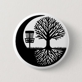 Zwart-Wit Schijf Golf Silhouet Ronde Button 5,7 Cm