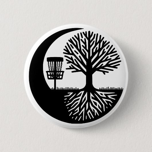 Zwart-Wit Schijf Golf Silhouet Ronde Button 5,7 Cm (Voorkant)
