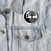 Zwart-Wit Schijf Golf Silhouet Ronde Button 5,7 Cm (In situ)
