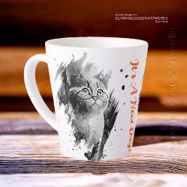 🔸Zwart-wit schilderij Cat Latte Mok