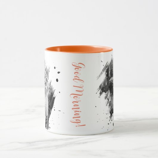 Zwart & Wit Schilderkat Mok aanpasbaar (Midden)