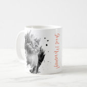 Zwart & Wit Schilderkat Mok aanpasbaar (Voorkant links)