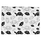 Zwart-wit schildpad groot cadeauzakje (Achterkant)